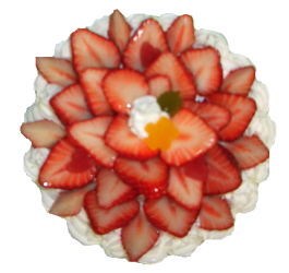 苺の花飾りケーキ